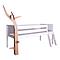 Loft bed-tree half-height KASVA solid beech white varnished oak veneer-oiled