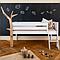 Loft bed-tree half-height KASVA solid beech white varnished oak veneer-oiled