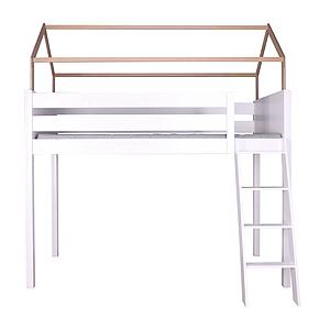 Loft high KASVA solid beech white lacquered oak veneer-oiled