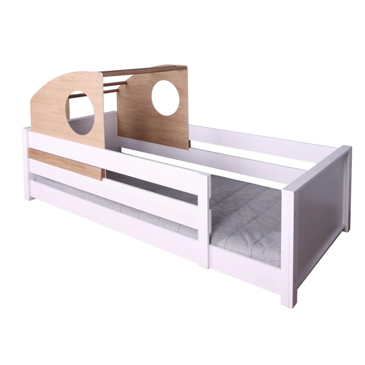 Lounger low-cabinet oak KASVA solid beech white varnished