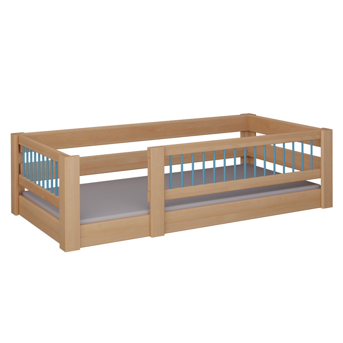 Low Kubu bed DELUXE de Breuyn natural-blue