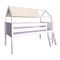 Mid-sleeper bed cabin KASVA beech white lacquered textile roof