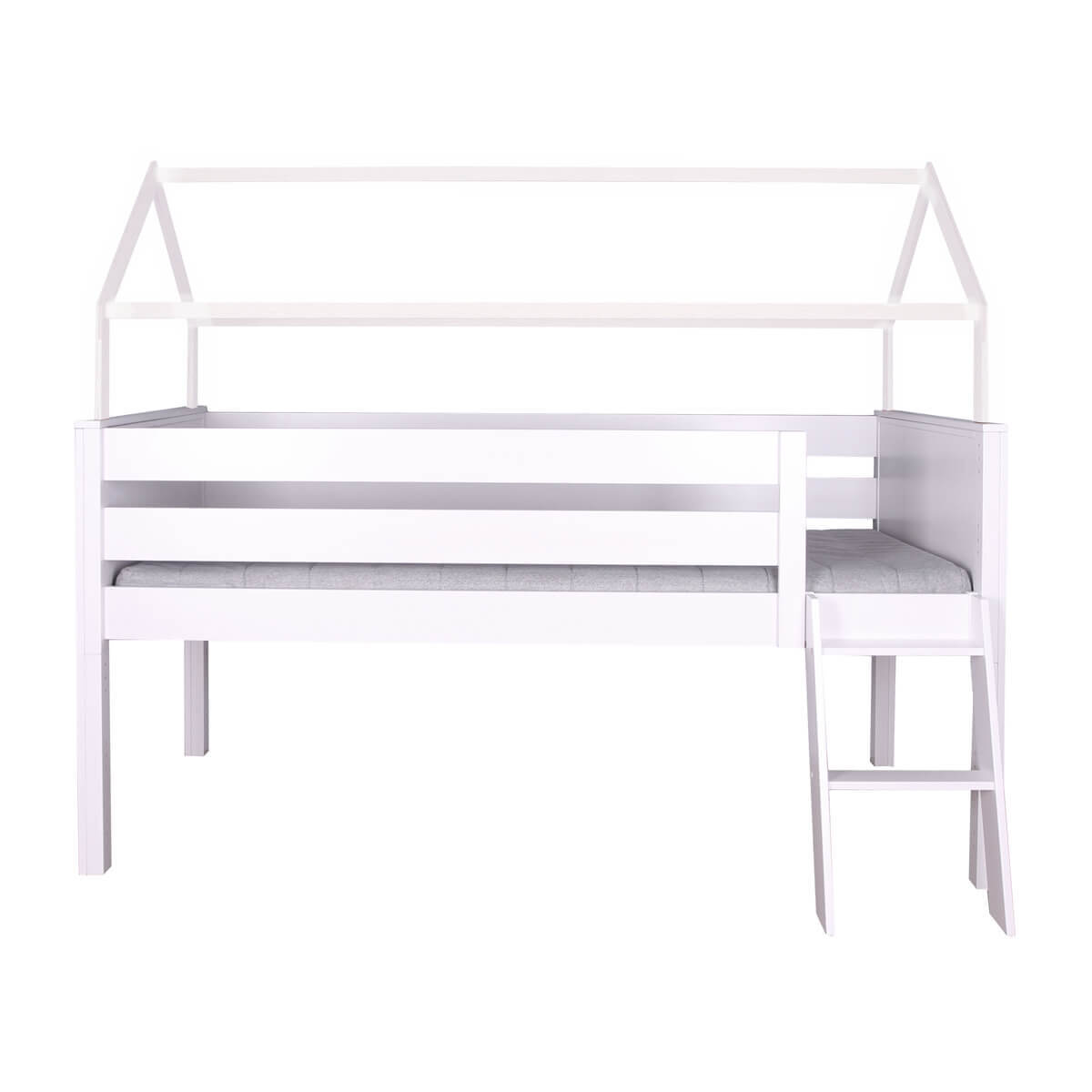 Mid-sleeper bed cabin KASVA beech white lacquered