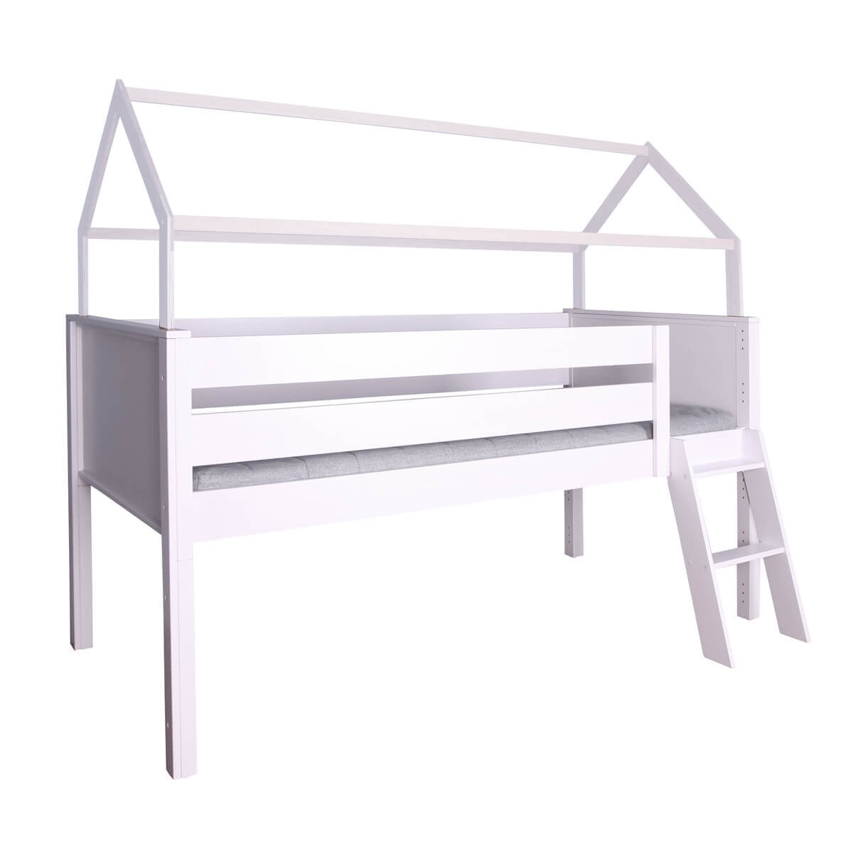 Mid-sleeper bed cabin KASVA beech white lacquered