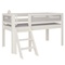 Mid-sleeper bed Tatü angled ladder DELUXE de Breuyn whitened-grey
