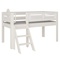 Mid-sleeper bed Tatü angled ladder DELUXE de Breuyn whitened