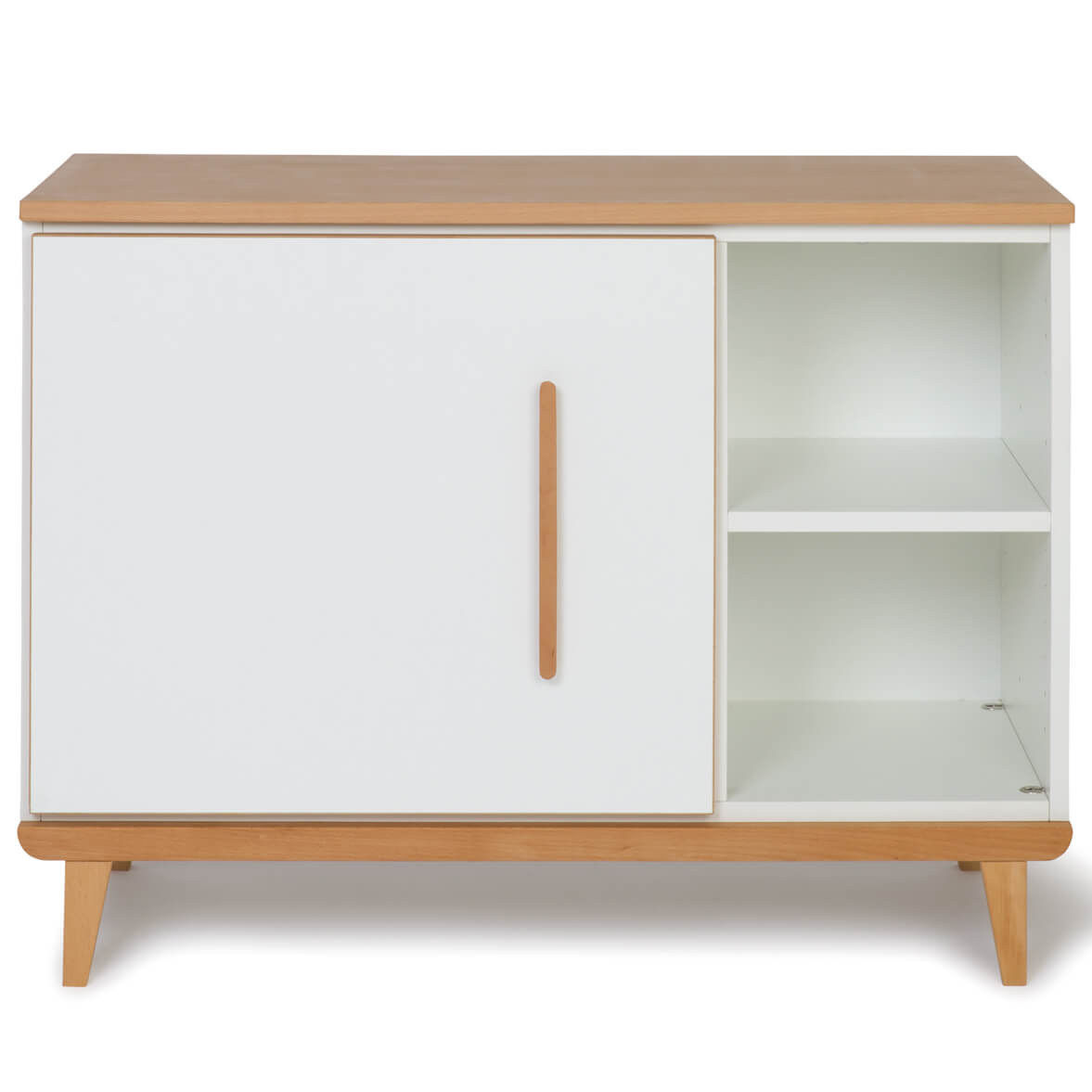 Mueble pequeño 1 puerta 2 huecos NADO Retro acabado haya white