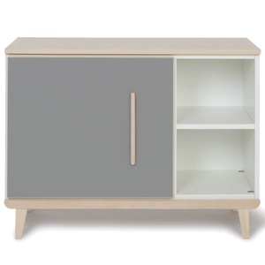 Petit meuble 1 porte 2 niches NADO Retro finition frêne slate grey