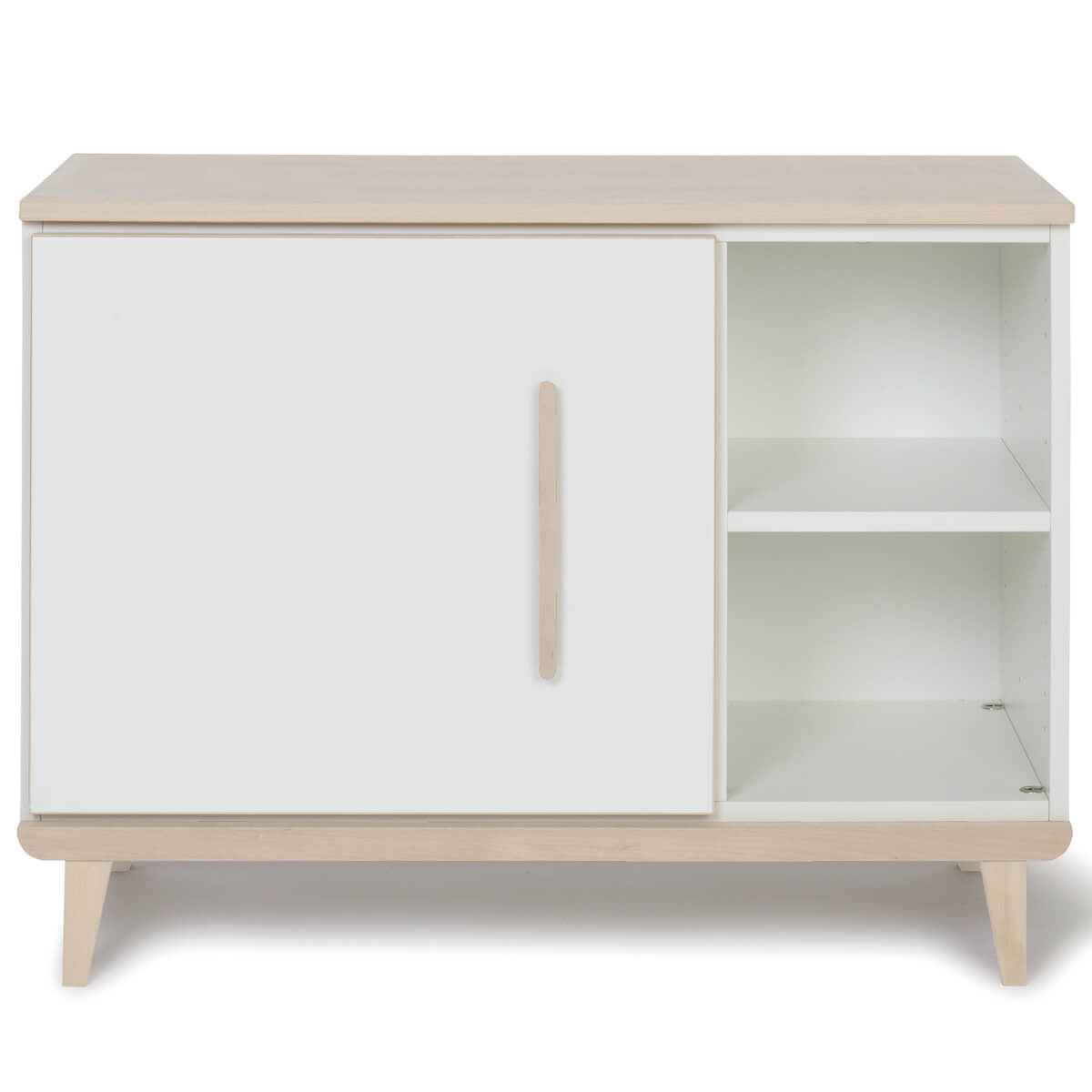 Petit meuble 1 porte 2 niches NADO Retro finition frêne white