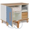 Petit meuble 1 porte 2 niches NADO Retro finition hêtre capri blue