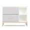 Petit meuble 2 tiroirs 2 niches NADO Curve finition frêne manhattan grey
