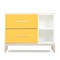 Petit meuble 2 tiroirs 2 niches NADO Curve finition frêne sunshine yellow