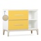 Petit meuble 2 tiroirs 2 niches NADO Curve finition frêne sunshine yellow