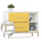 Petit meuble 2 tiroirs 2 niches NADO Curve finition frêne sunshine yellow