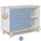 Petit meuble 2 tiroirs 2 niches NADO Retro finition frêne capri blue