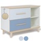 Petit meuble 2 tiroirs 2 niches NADO Retro finition frêne sky blue-capri blue