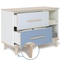 Petit meuble 2 tiroirs 2 niches NADO Retro finition frêne sky blue-capri blue