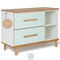 Petit meuble 2 tiroirs 2 niches NADO Retro finition hêtre mint
