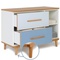 Petit meuble 2 tiroirs 2 niches NADO Retro finition hêtre sky blue-capri blue