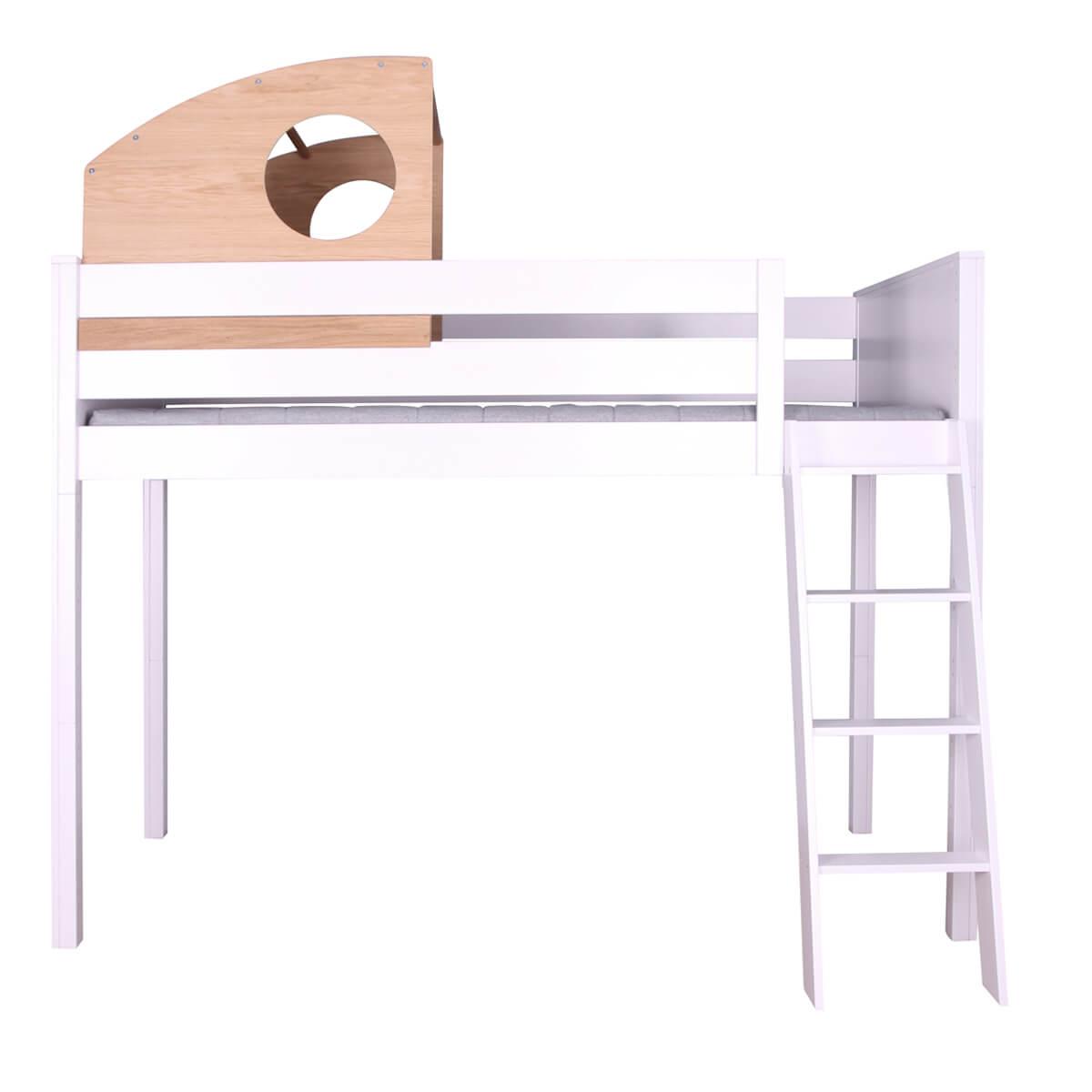 Piètements-structure lit mezzanine KASVA hêtre laqué blanc