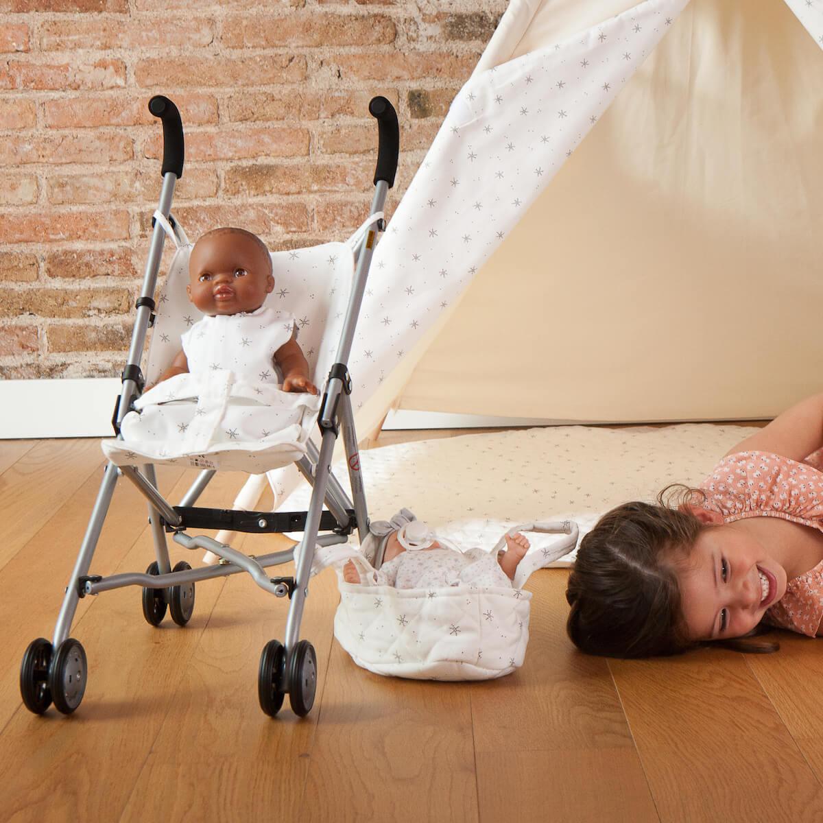 Poussette poupée STARS blanc