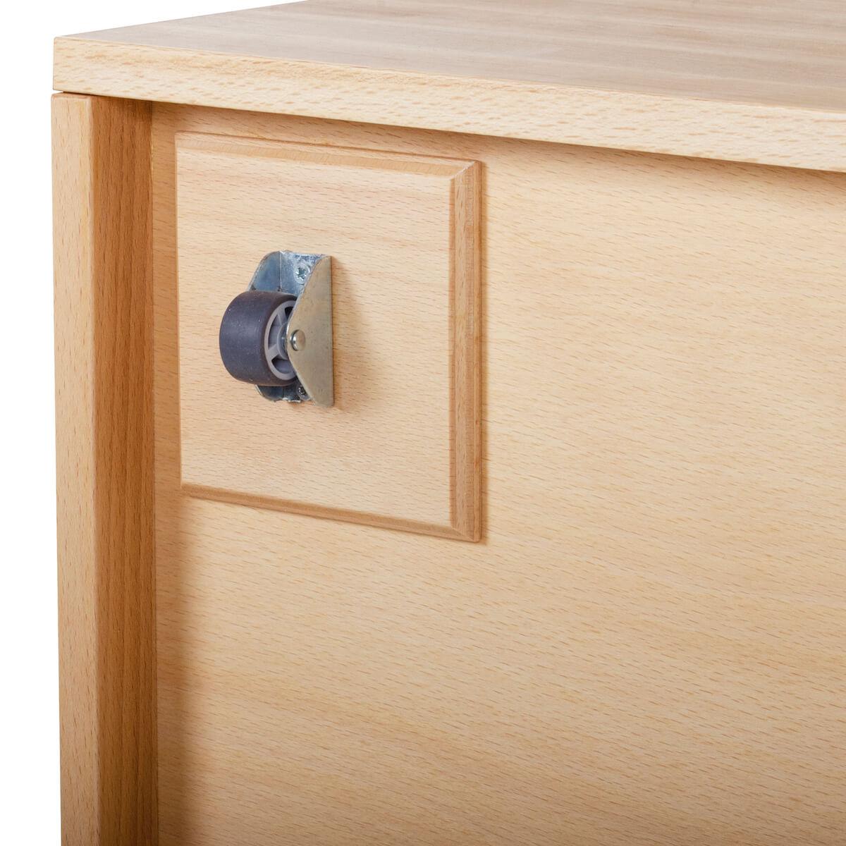 Set of 1 trunk on wheels and platform DELUXE natural oiled finish