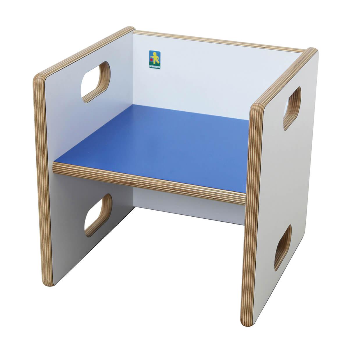 Silla evolutiva ZIGGY de Breuyn Multiplex tamaños blanco asiento azul oscuro