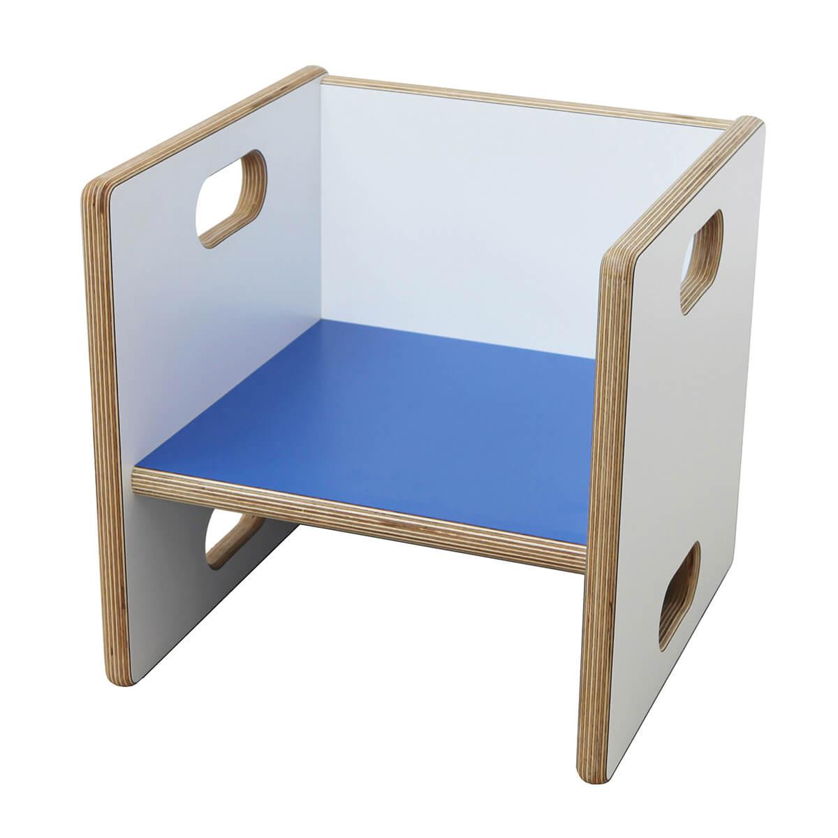 Silla evolutiva ZIGGY de Breuyn Multiplex tamaños blanco asiento azul oscuro