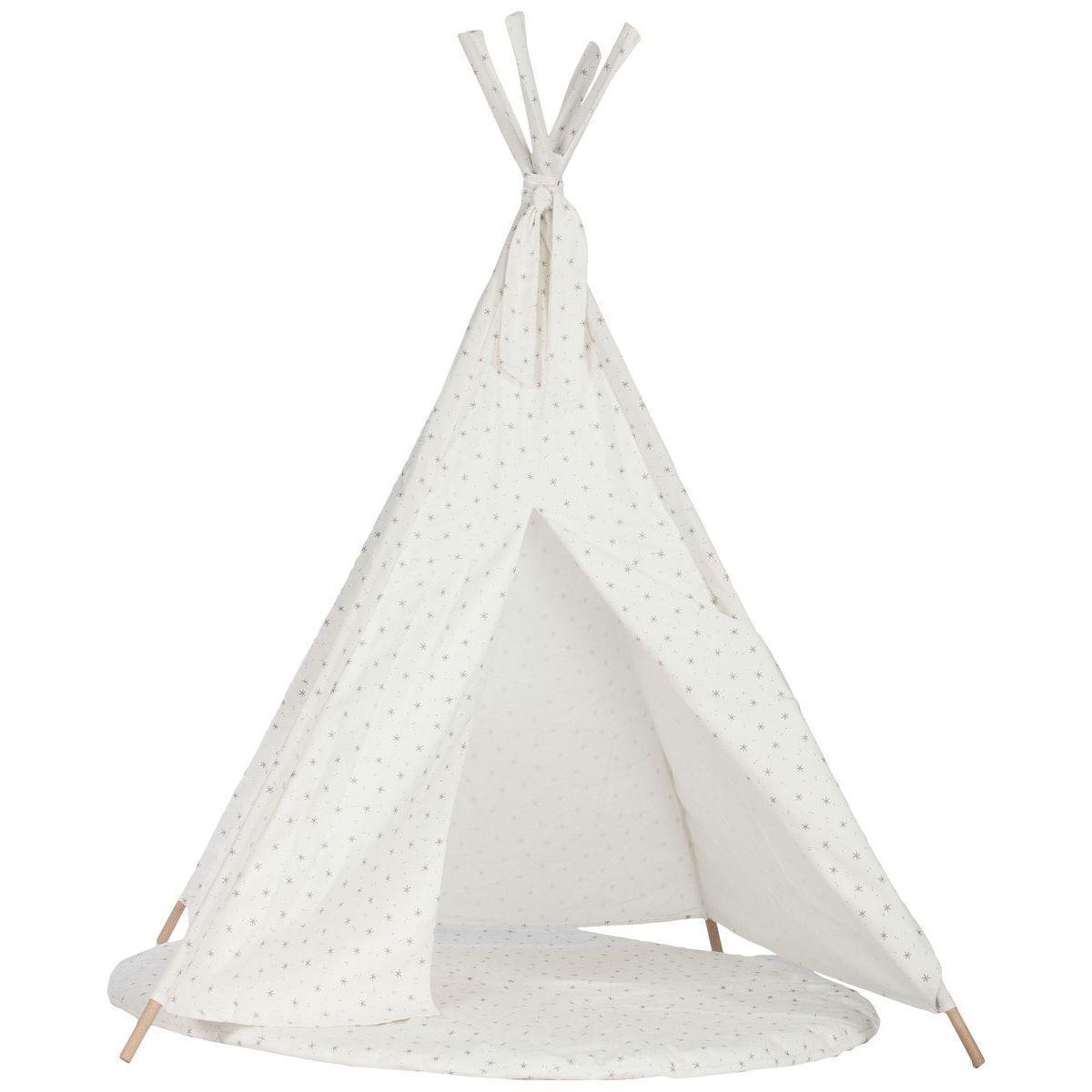 Tapis pour tipi STARS blanc