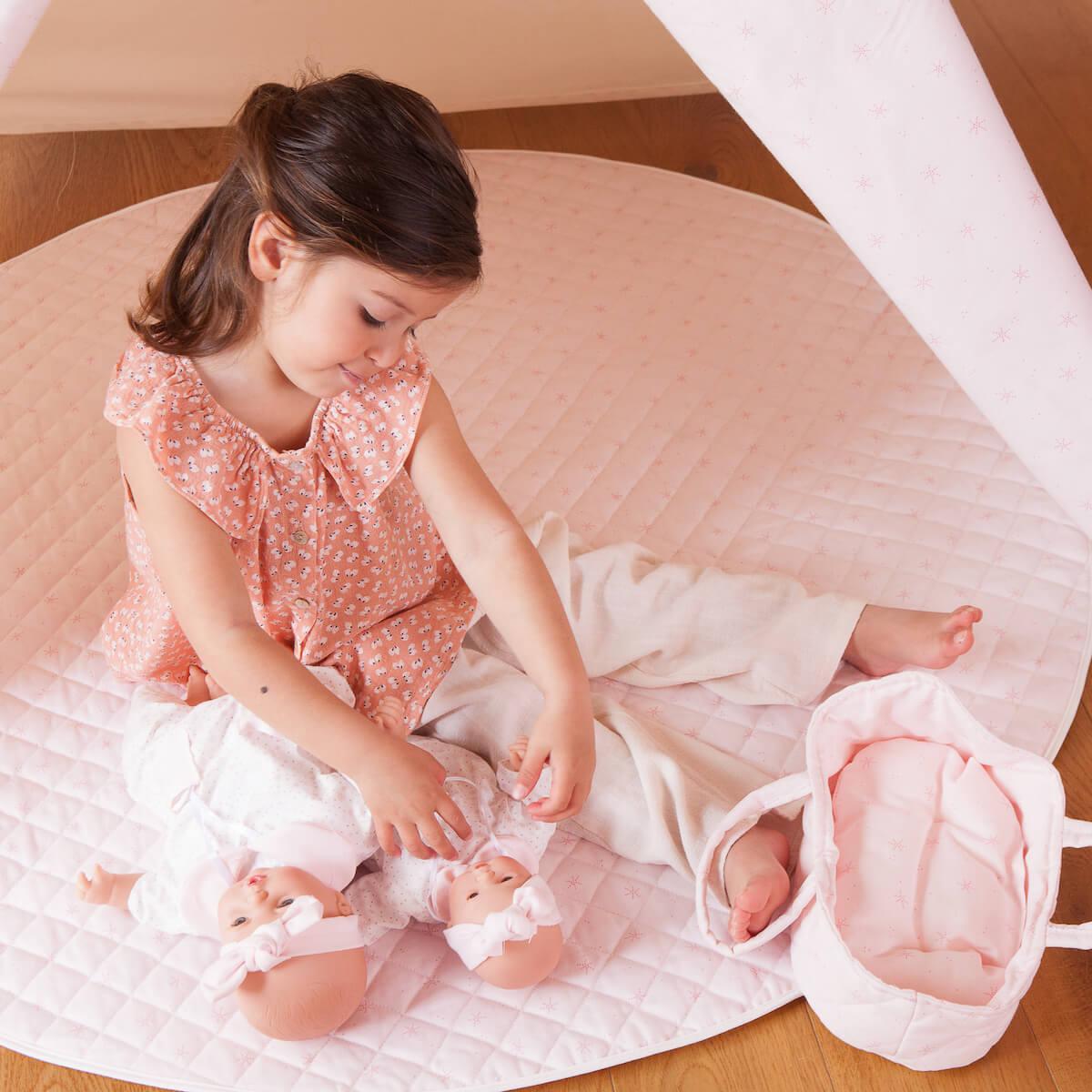 Tapis pour tipi STARS rose