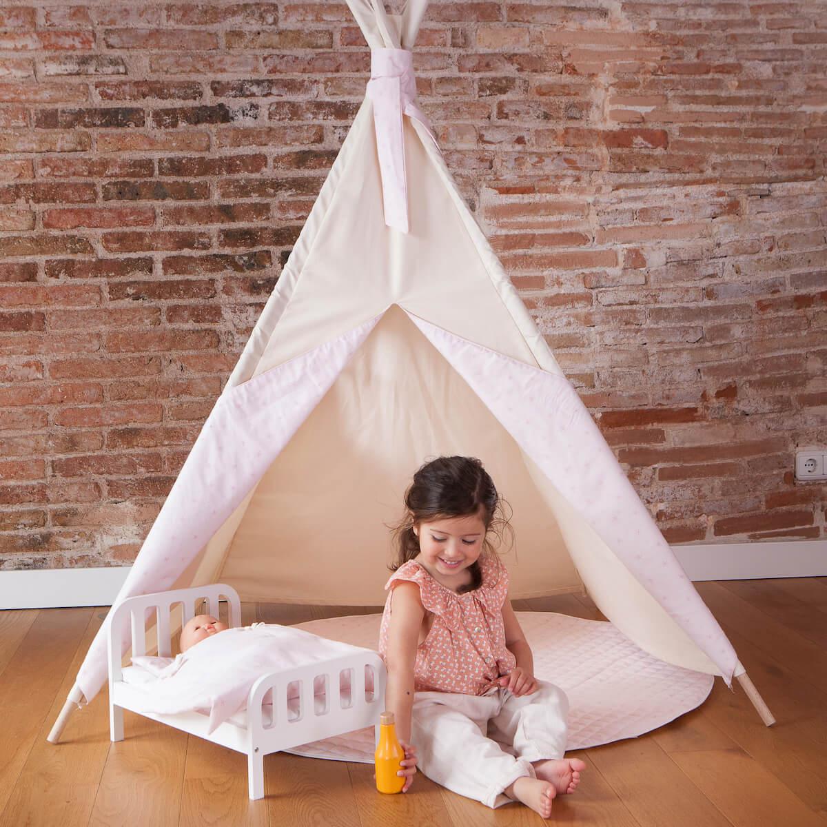 Tapis pour tipi STARS rose