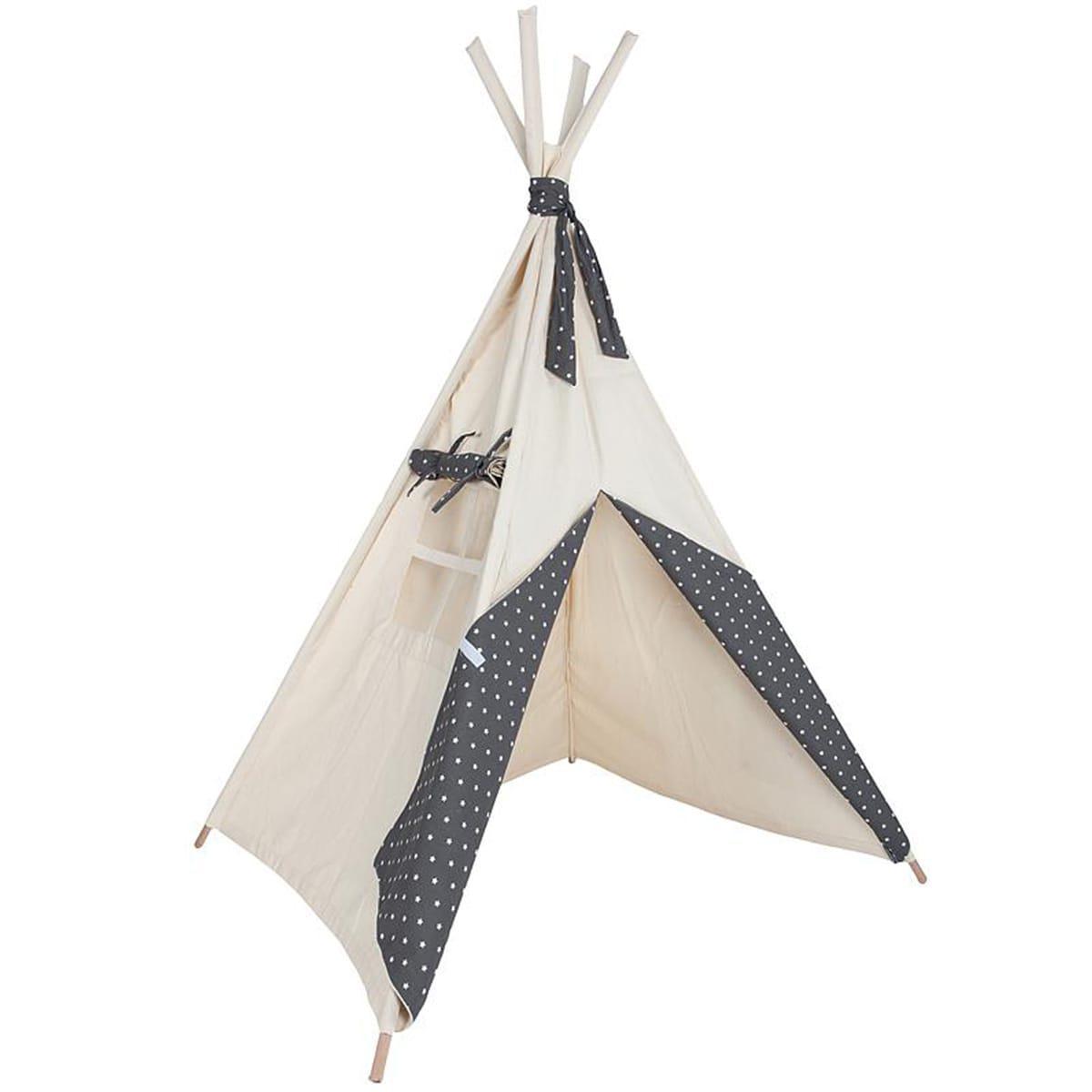 Tipi enfant beige STARS gris 