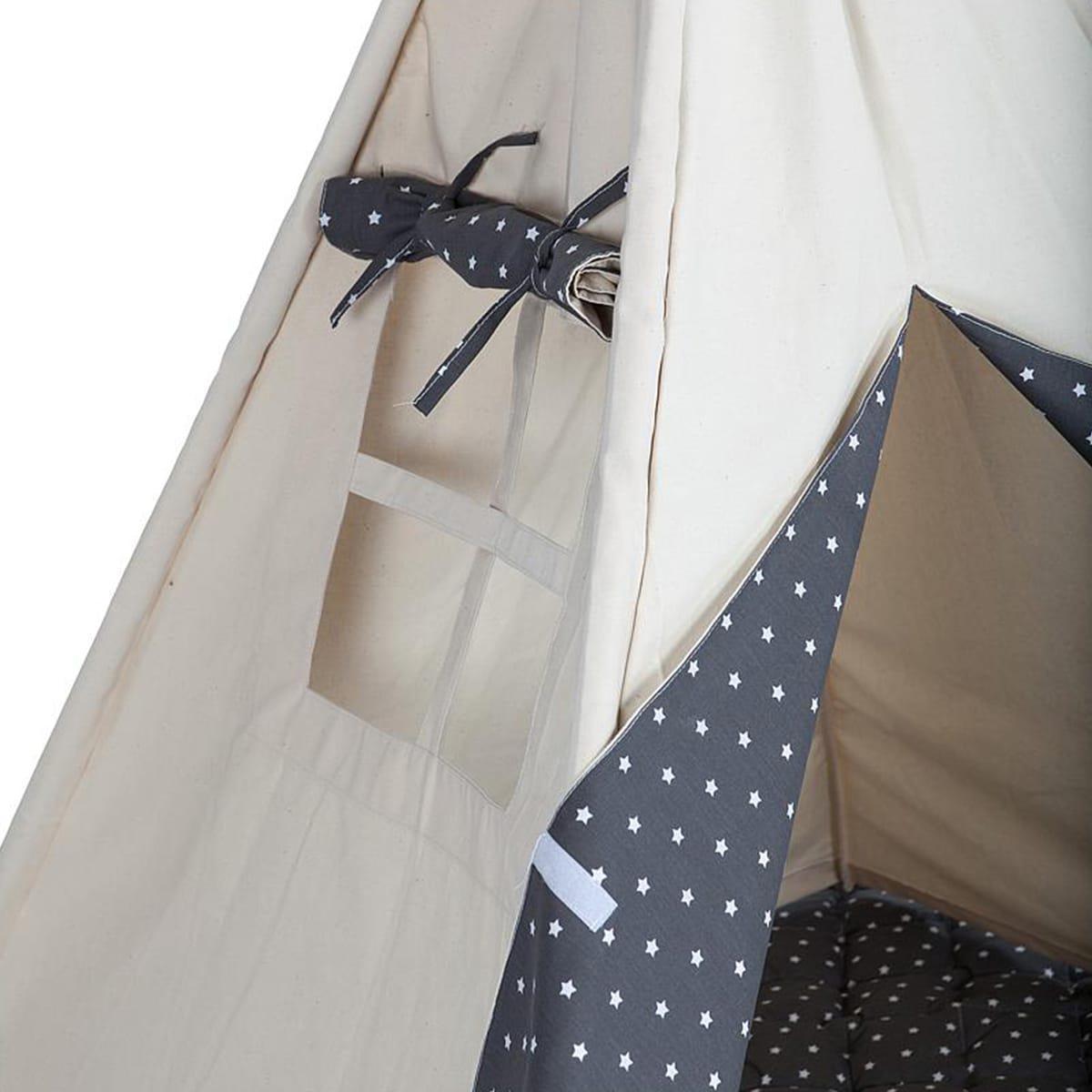 Tipi enfant beige STARS gris 