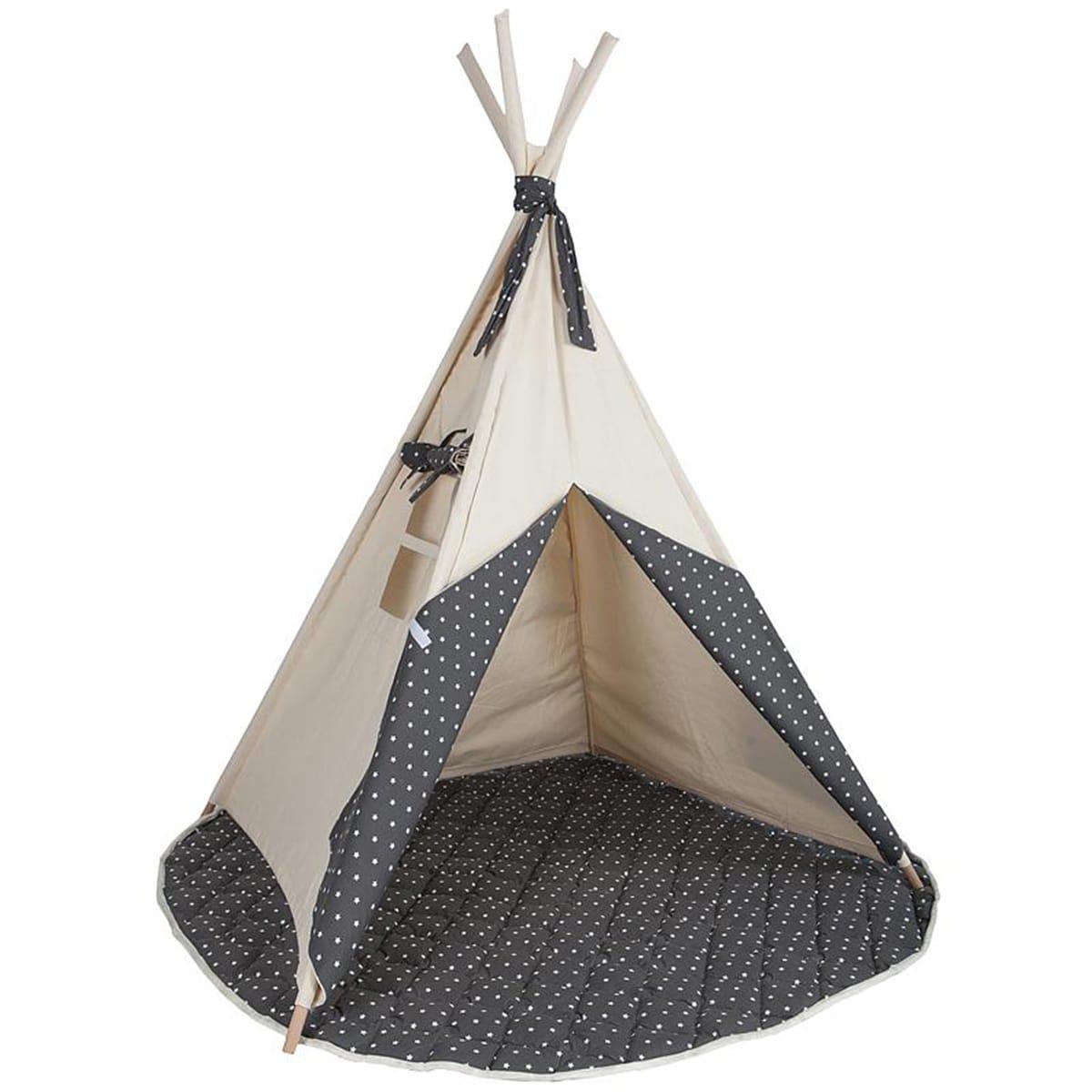 Tipi enfant beige STARS gris 