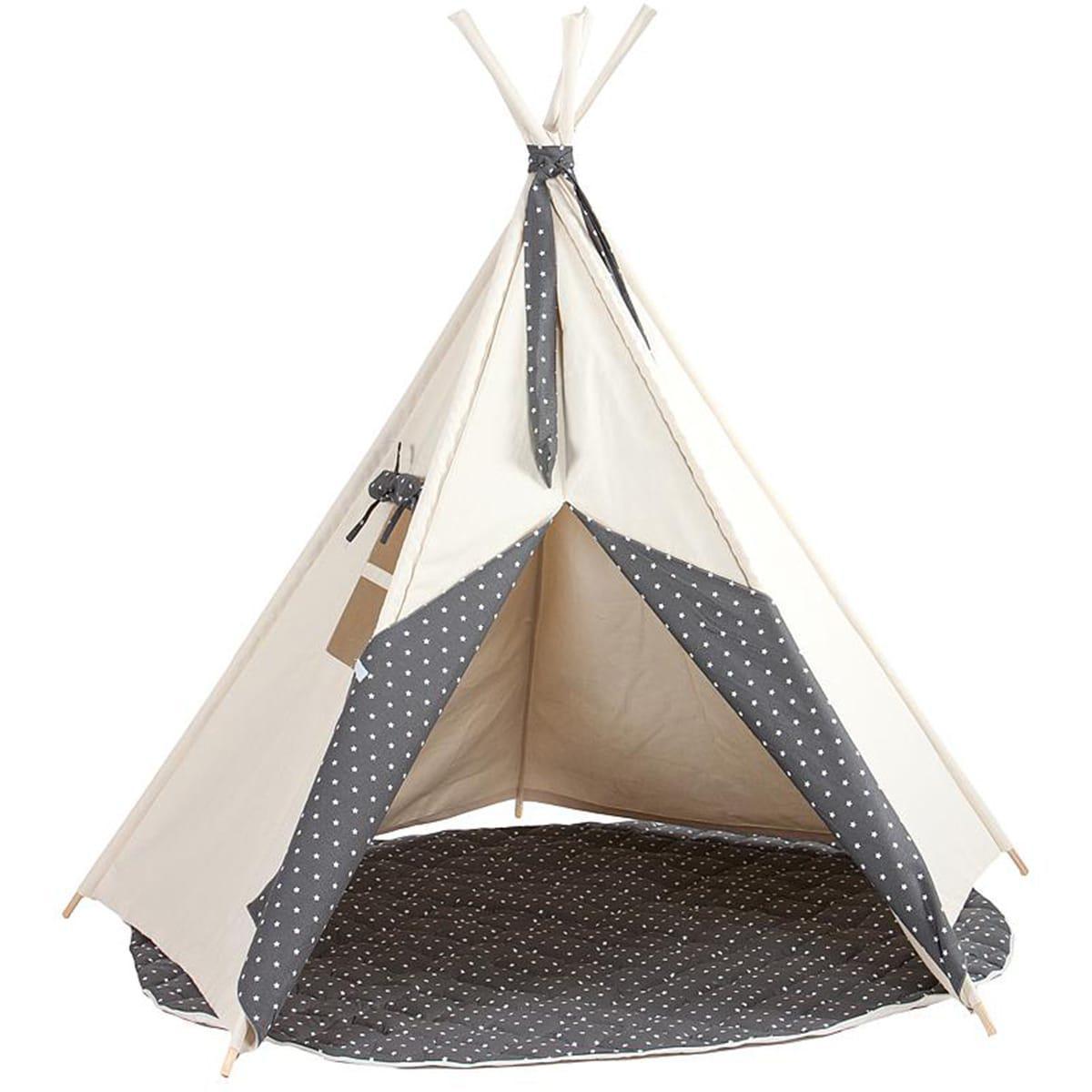Tipi enfant beige STARS gris 