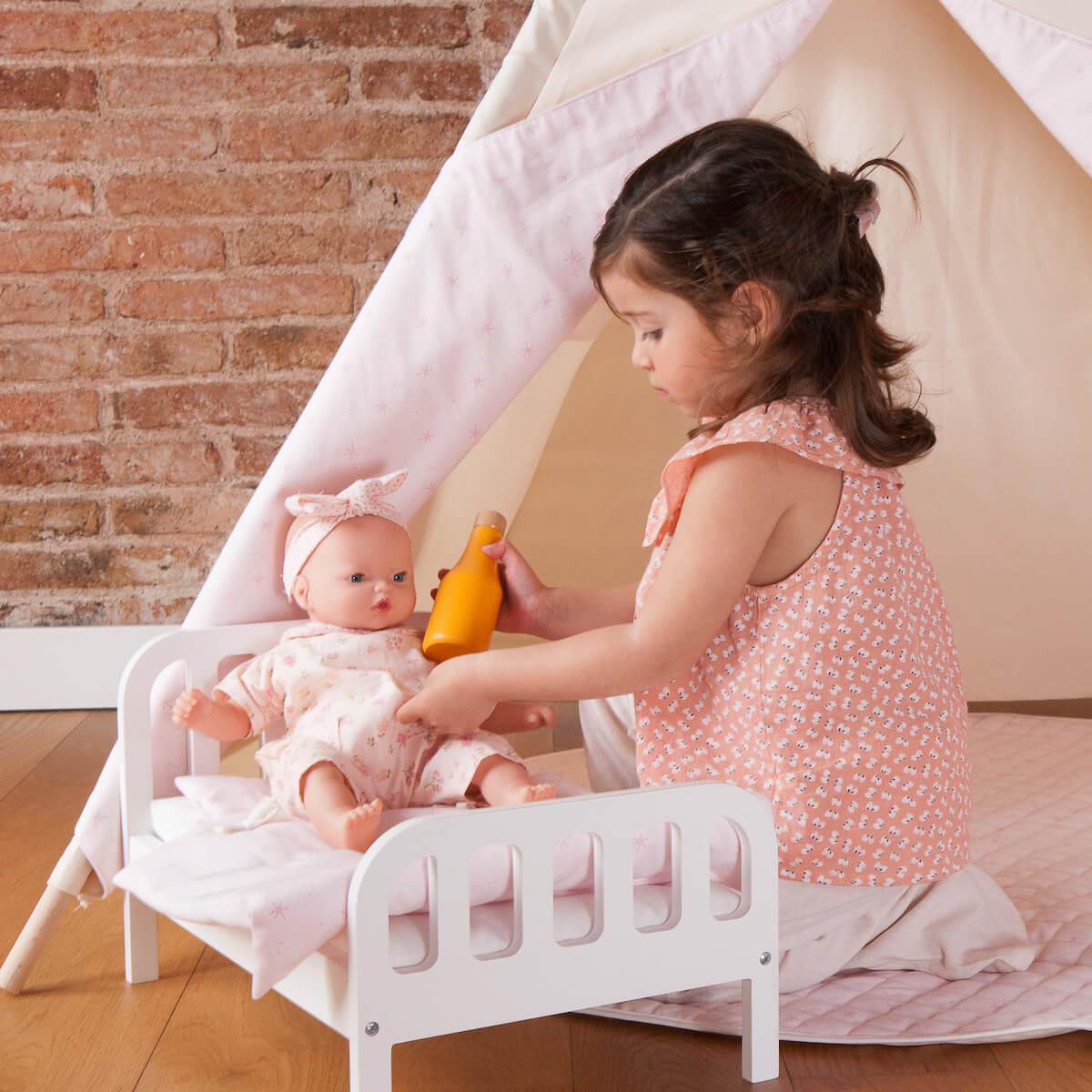 Tipi enfant beige STARS rose 