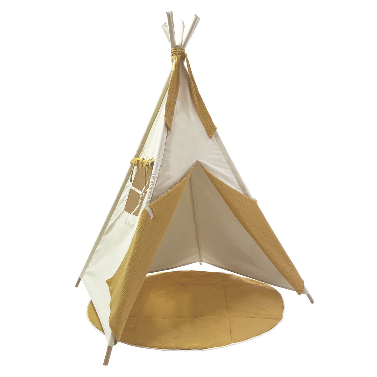 Tipi enfant BOBBLE beige-moutarde
