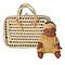Valise poupée en feuilles de palmier BOBBLE moutarde