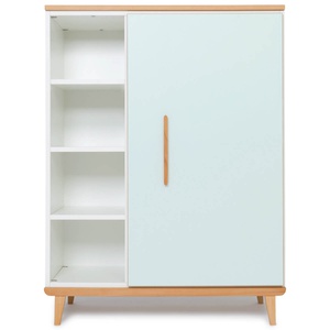 Wardrobe 120 cm 1 door NADO Retro beech mint