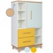 Wardrobe 147 cm 1 door 2 drawers NADO Retro beech mint-sunshine yellow