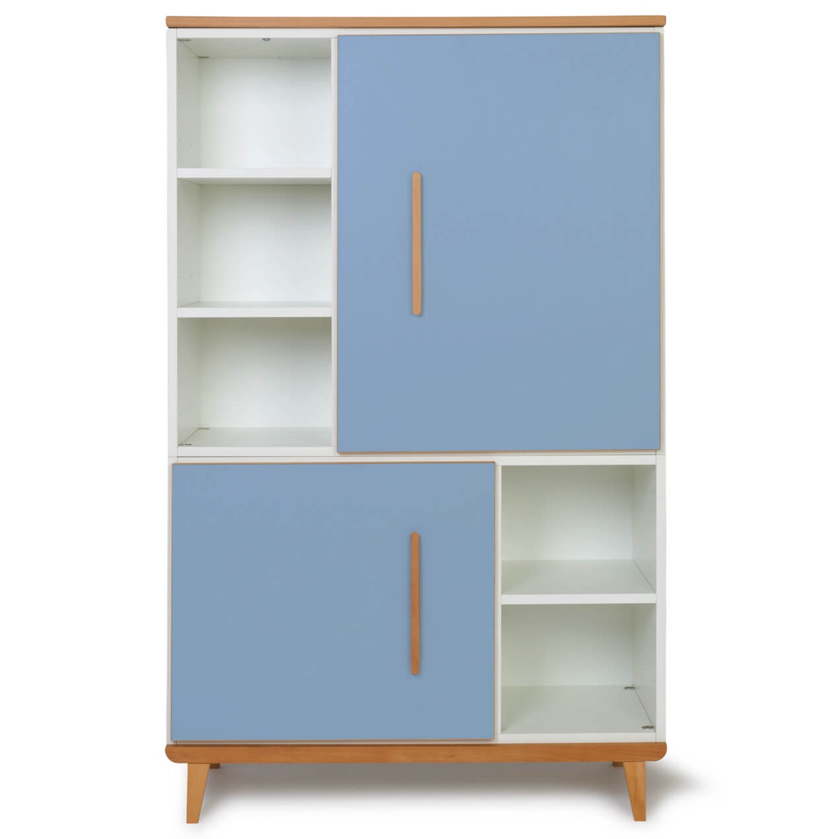 Wardrobe 147 cm 2 doors NADO Retro beech capri blue