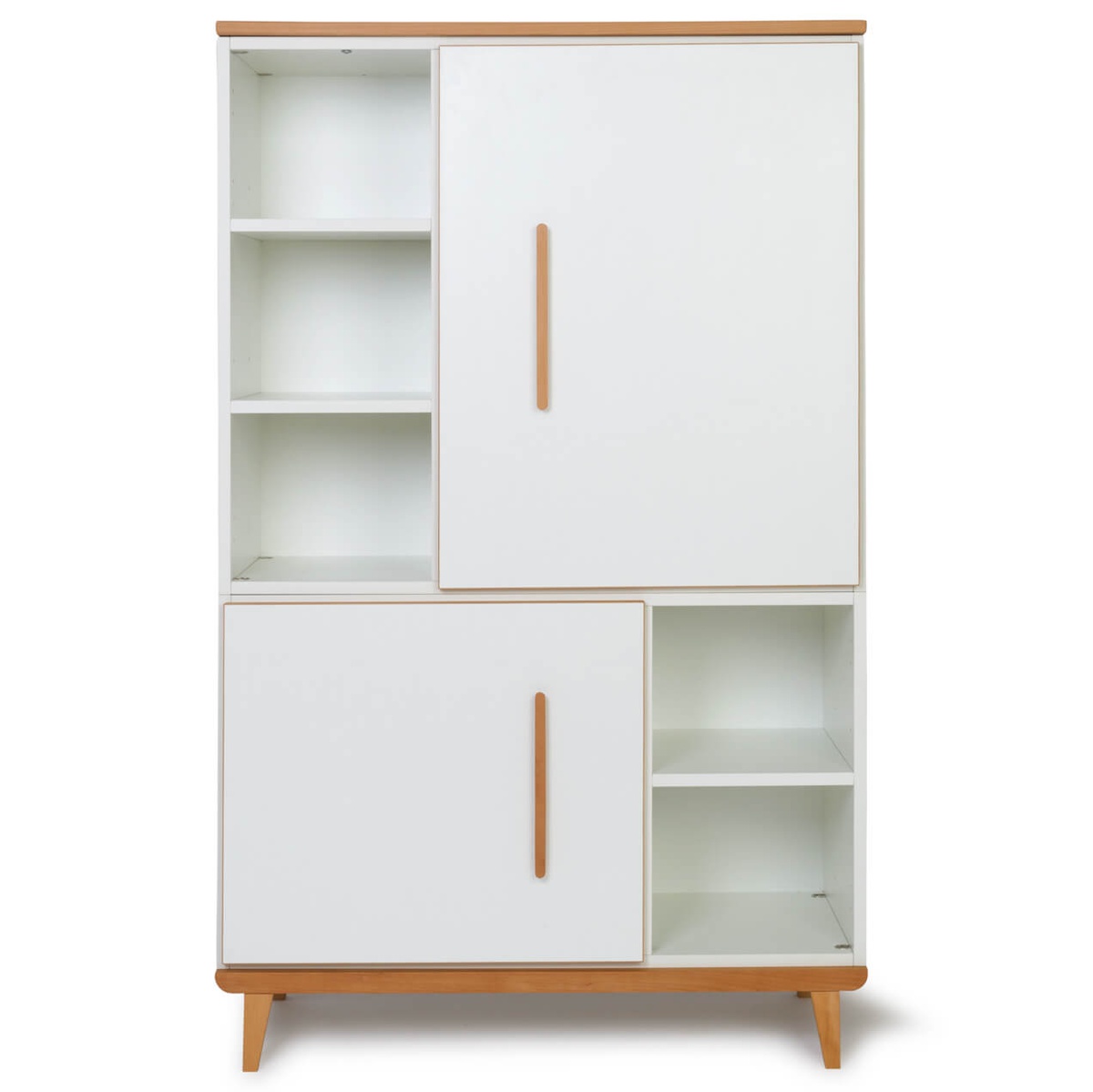 Wardrobe 147 cm 2 doors NADO Retro beech white