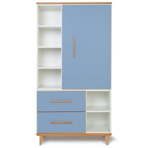 Wardrobe 173 cm 1 door 2 drawers NADO Retro capri blue
