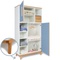 Wardrobe 173 cm 2 doors NADO Retro beech capri blue