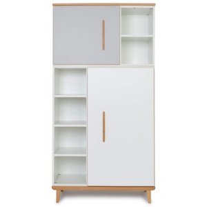 Wardrobe 173 cm 2 doors NADO Retro beech manhattan grey-white