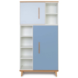 Wardrobe 173 cm 2 doors NADO Retro beech sky blue-capri blue