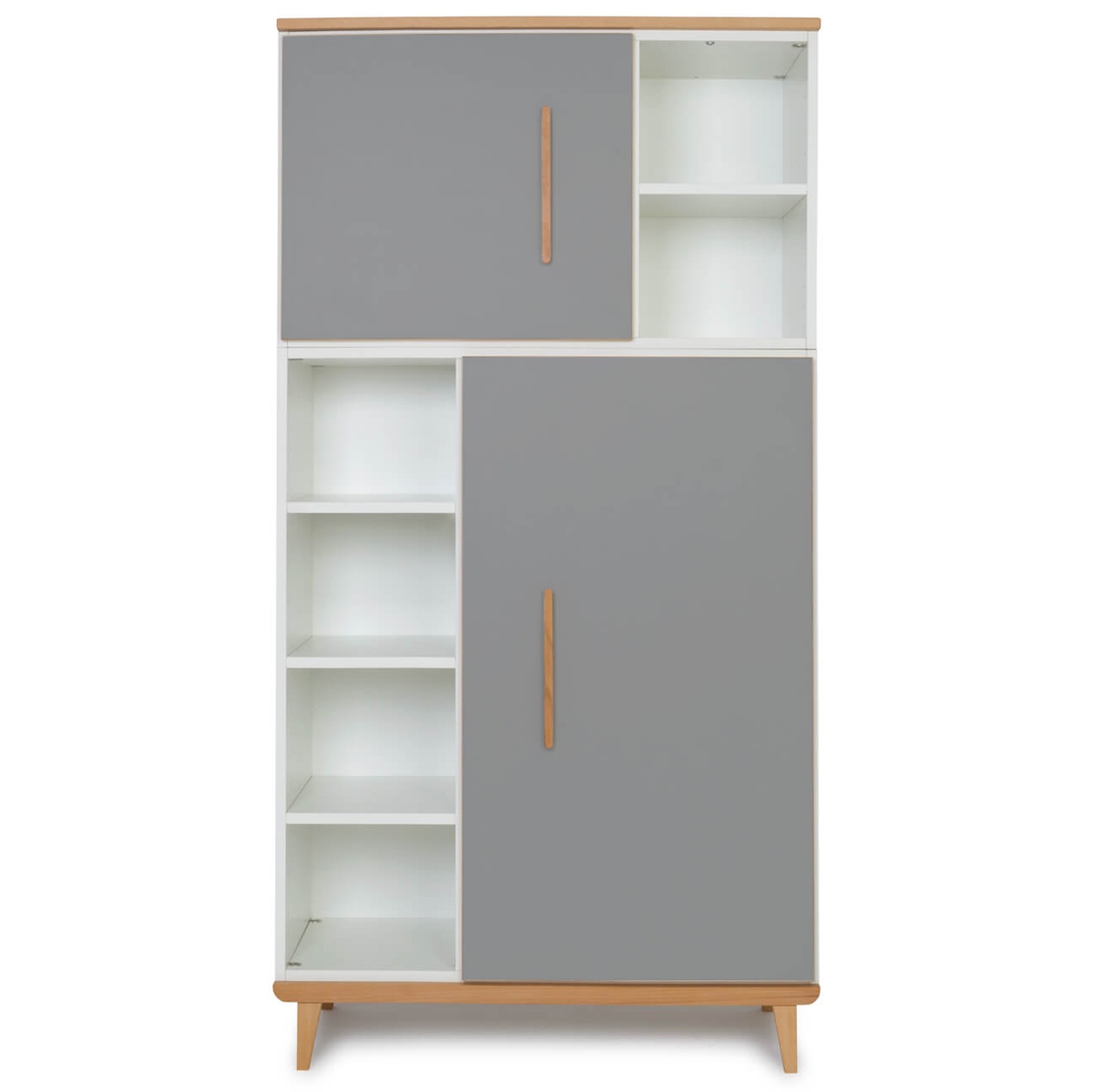 Wardrobe 173 cm 2 doors NADO Retro beech slate grey
