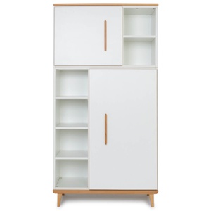 Wardrobe 173 cm 2 doors NADO Retro beech white