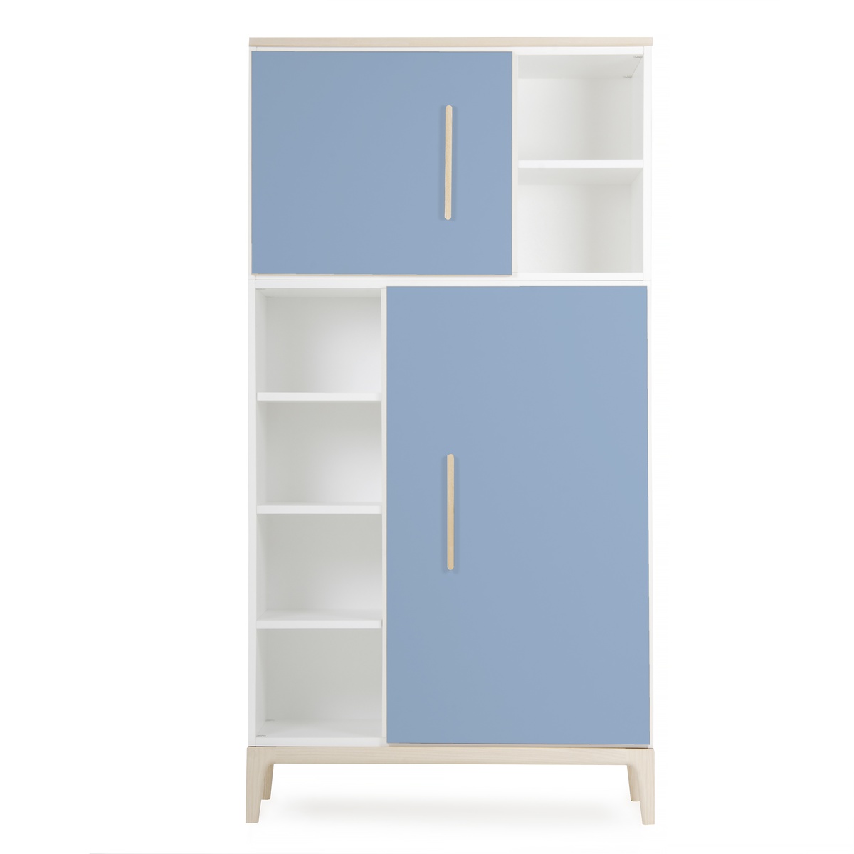 Wardrobe 173cm 2 doors NADO Curve ash capri blue