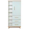 Wardrobe 198 cm 1 door 3 drawers NADO Retro beech mint